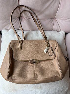 Coach Madison Madeline Handbag - tan